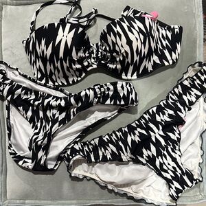 Victoria's Secret Black and White Patterned Bikini